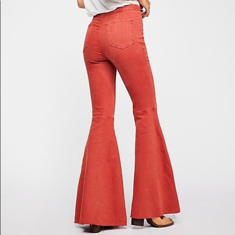 Free People Just Float On Flare Jean in Terracotta
